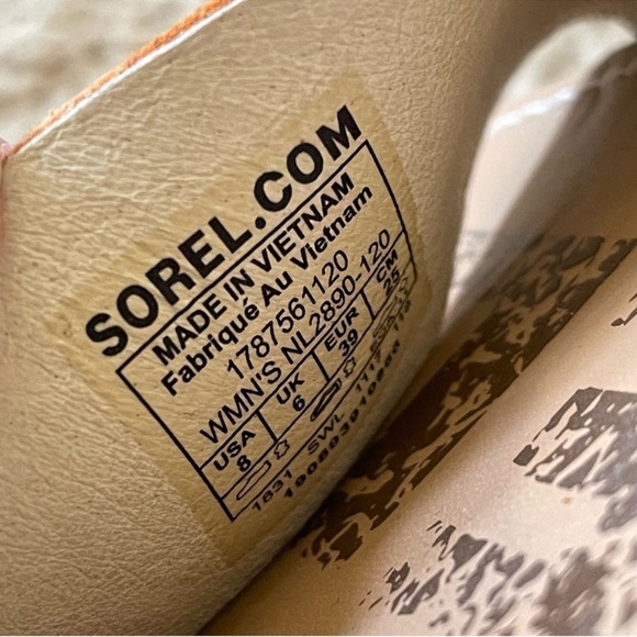 Sorel Ella Leather Rose Gold Sandals Size 8 - Picture 9 of 13